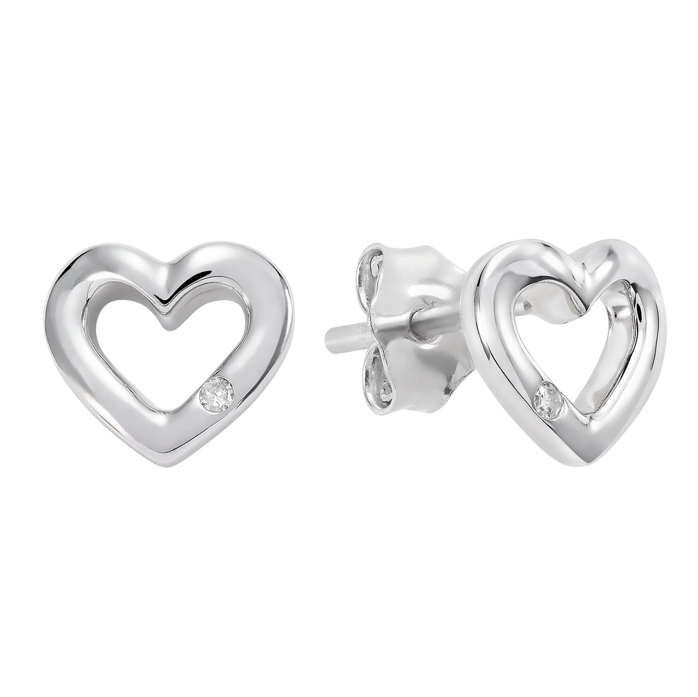 Revere Sterling Silver 0.01ct tw Diamond Heart Stud Earrings Review