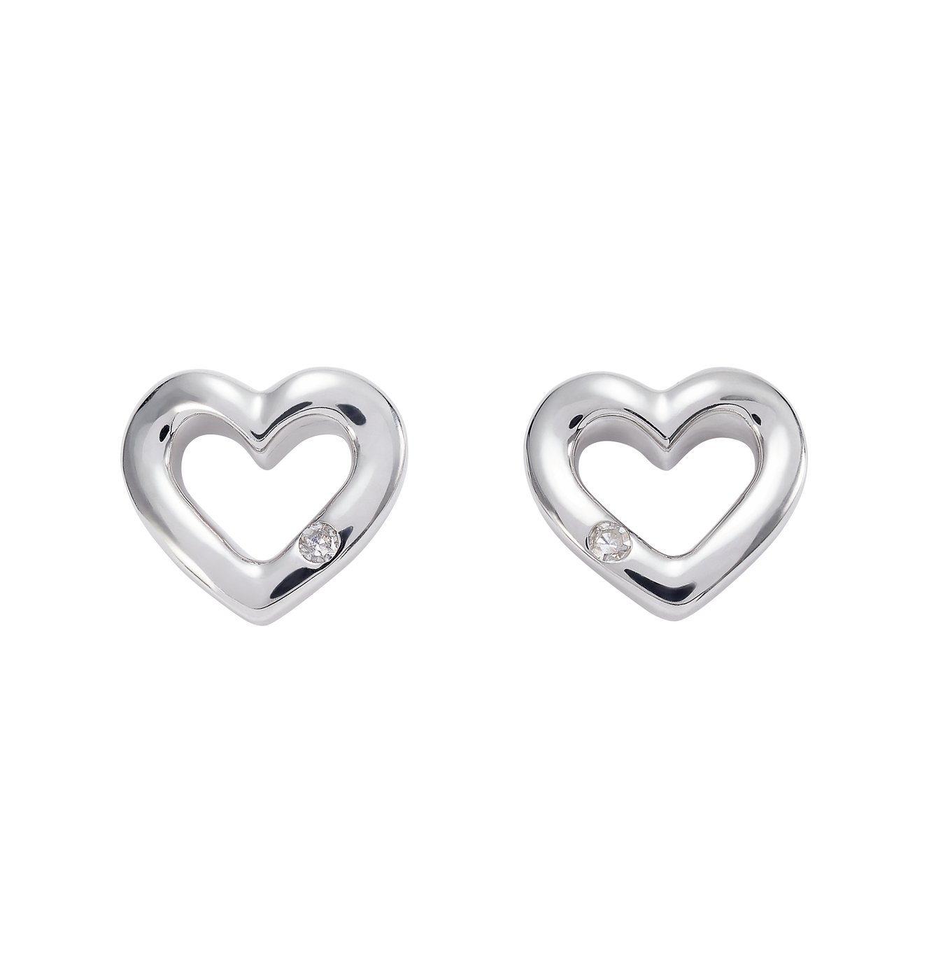 Revere Sterling Silver 0.01ct tw Diamond Heart Stud Earrings Review