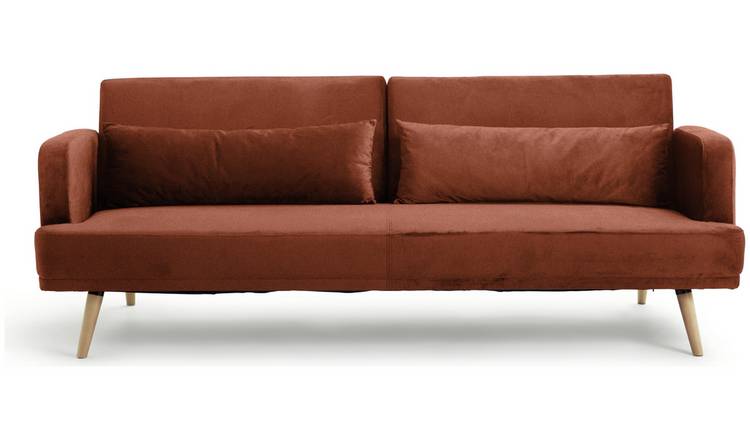 Habitat Andy Velvet Clic Clac Sofa Bed - Rust