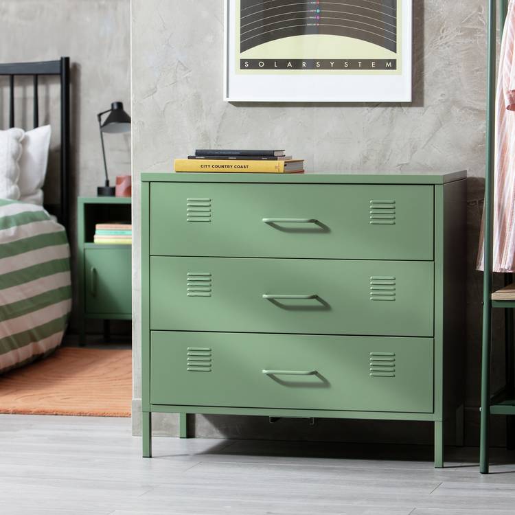 Habitat Stevie 3 Drawer Chest - Green 0
