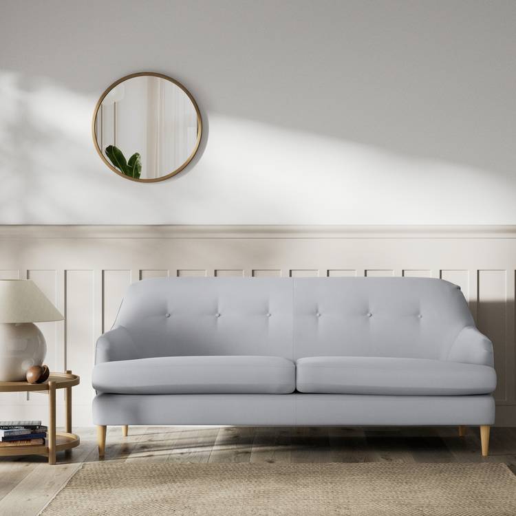 Habitat Frome Fabric 3 Seater Sofa - Grey - Ash Leg 0