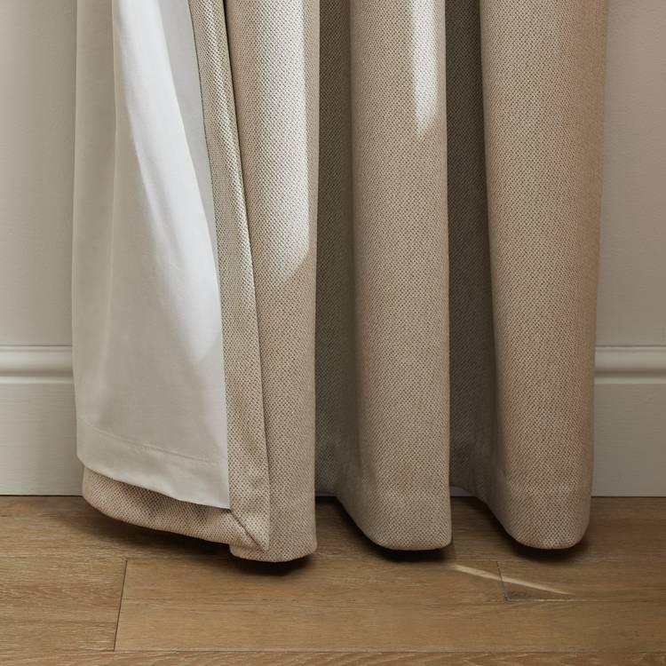 Habitat Textured Plain Blackout Eyelet Curtains - Neutral 0