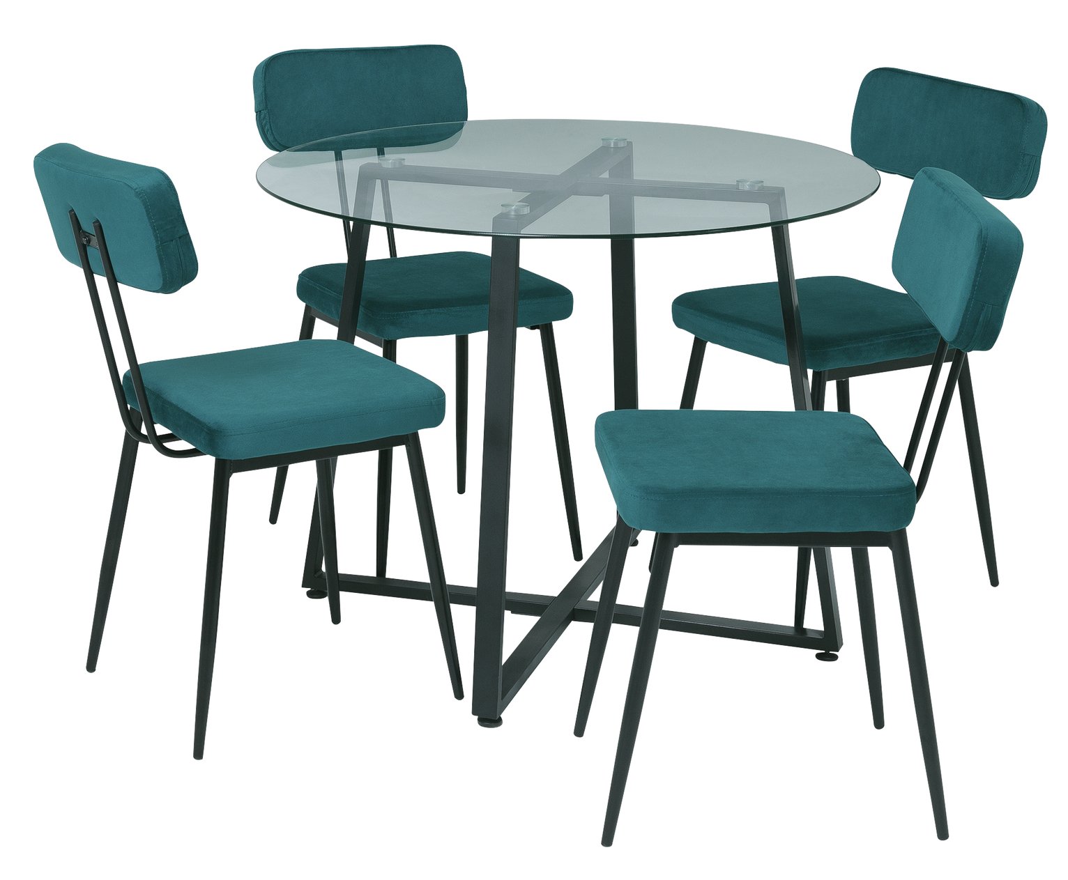 Argos Home Lazio Glass Dining Table & 4 Teal Chairs Review