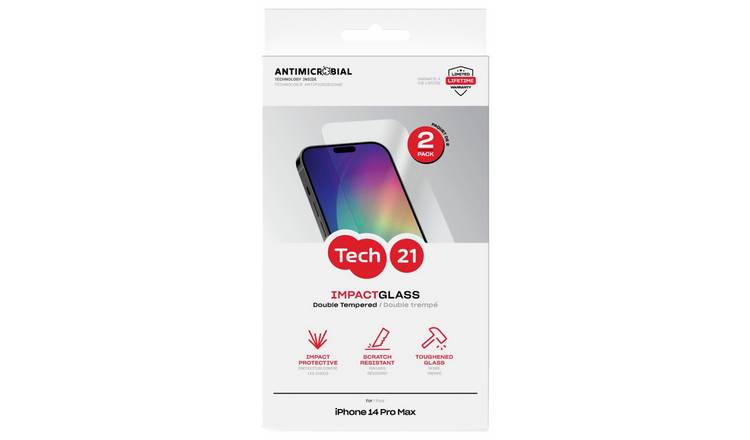 Tech21 iPhone 14 Pro Max Glass Screen Protector Twinpack