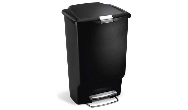 Simplehuman 45 Litre Plastic Rectangular Pedal Bin - Black