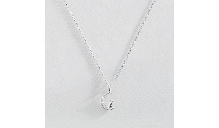 Revere Sterling Silver Bunny In the Moon Necklace
