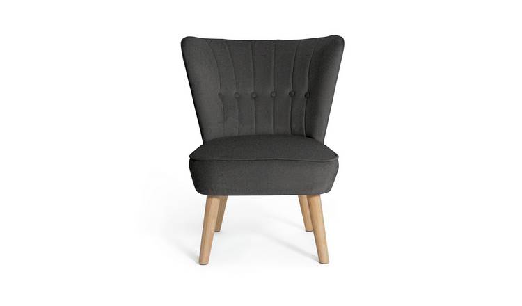 Habitat Alexis Velvet Cocktail Chair - Charcoal