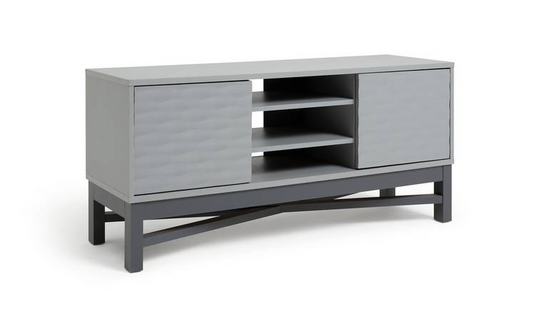 Habitat Zander Textured TV Unit - Grey