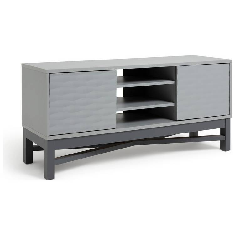 Habitat Zander Textured TV Unit - Grey 0