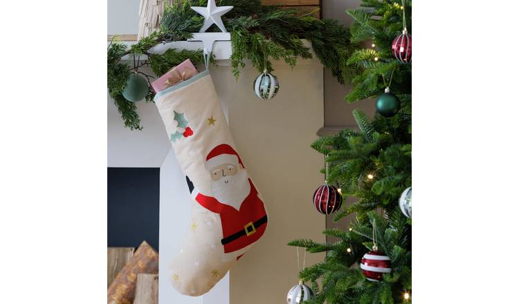 Habitat Cream Santa Christmas Stocking