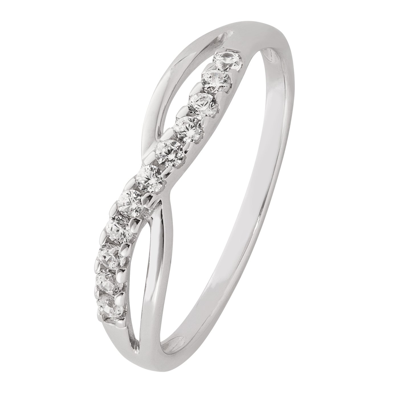 Revere Sterling Silver Cubic Zirconia Open Crossover Ring -N Review