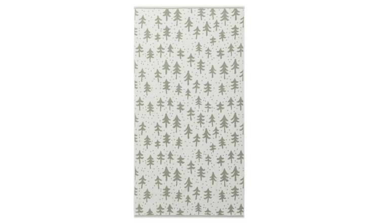 Argos Home Christmas Green Tree 2 Pack Hand Towel - Green