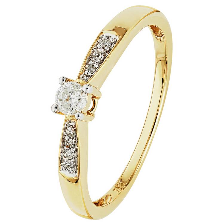 Revere 18ct Gold 0.10ct Diamond Engagement Ring - O 0