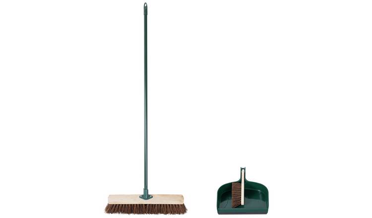 Charles Bentley Large Outdoor Broom & Wide Dustpan Set