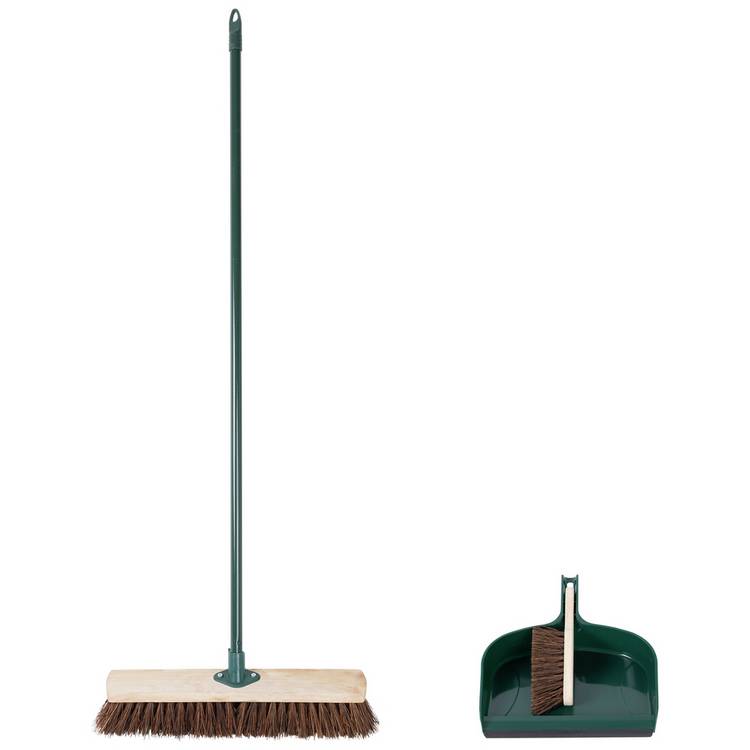 Charles Bentley Large Outdoor Broom & Wide Dustpan Set 0