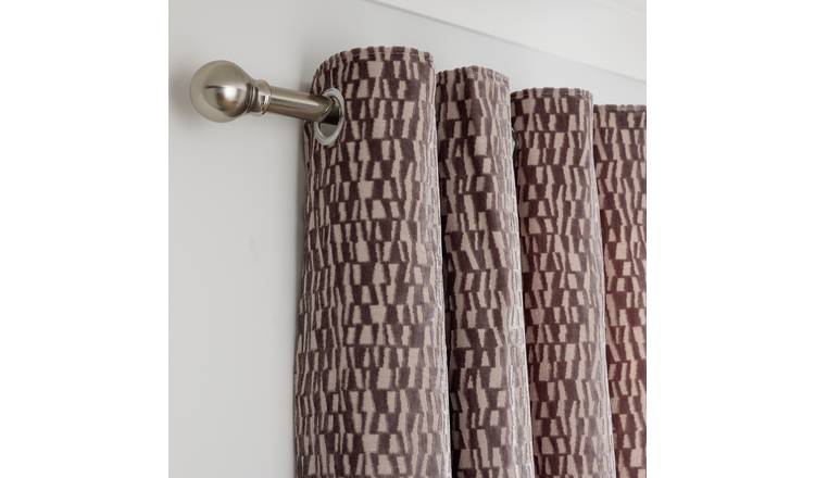 Habitat Velvet Geo Jacquard Curtains - Natural