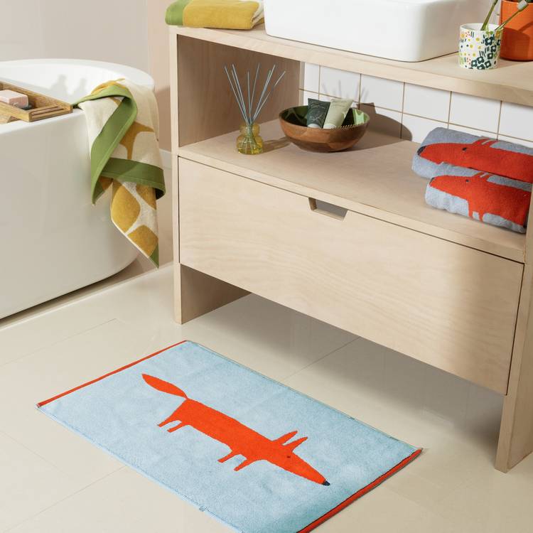 Habitat x Scion Mr Fox Bath Mat - Blue 0