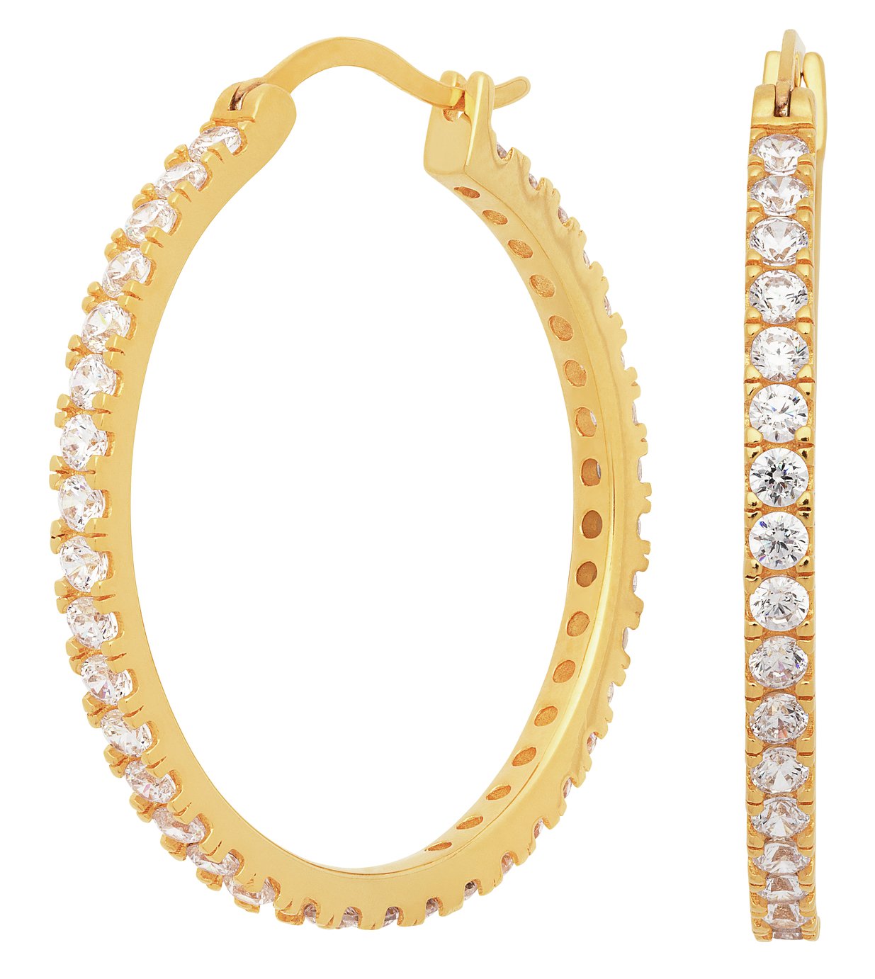 Revere 9ct Gold Plated Cubic Zirconia Hoop Earrings Review