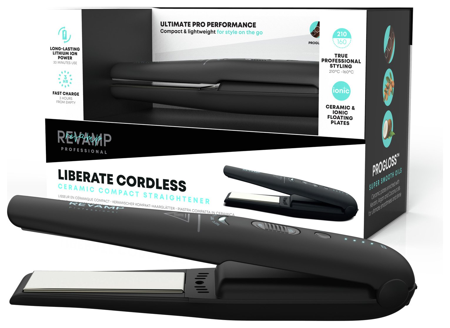 Revamp Progloss Cordless Compact Hair Straightener