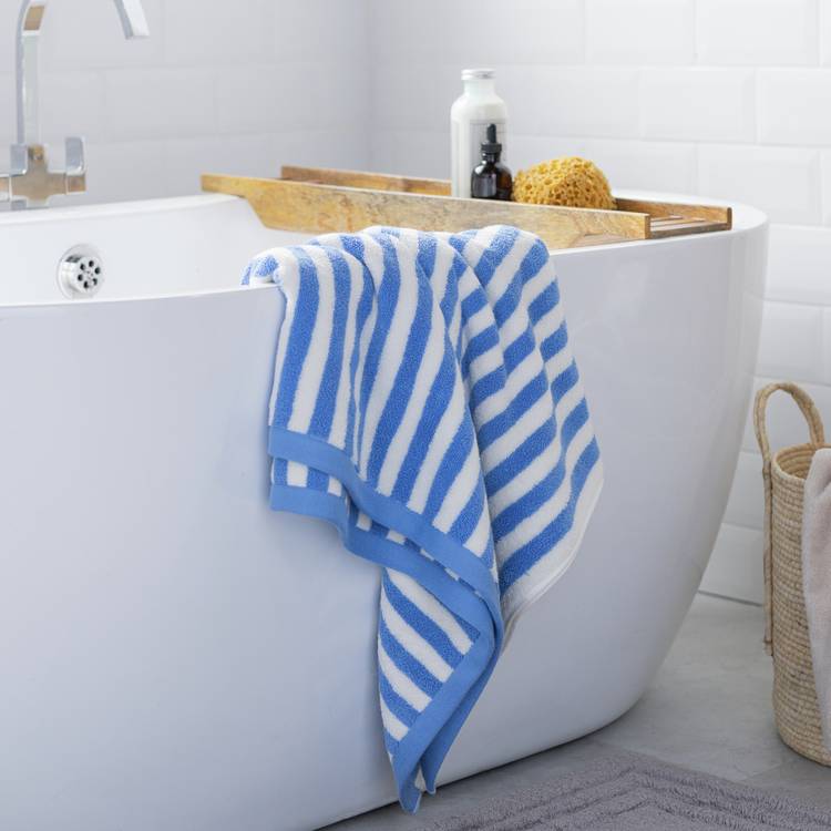 Habitat Blue Stripe Bath Towel 0