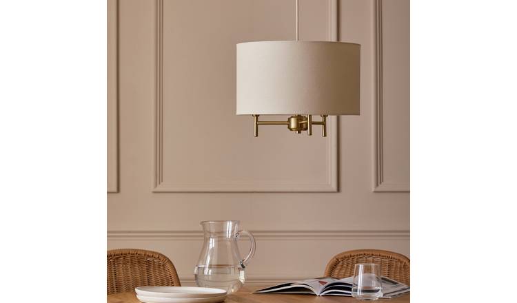 Argos Home Candelabra Steel Pendant Light - Brass & Natural