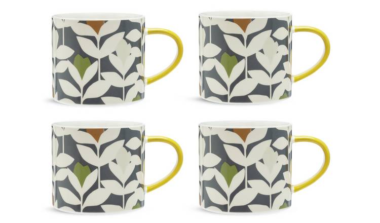 Habitat x Scion Set of 4 Stoneware Mugs - Multicoloured