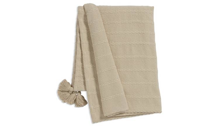 Habitat Global Tassel Throw - Neutral - 150x200cm 