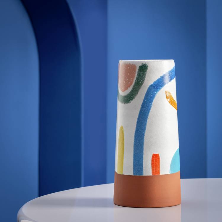 Habitat 60 Radica Ceramic Cylinder Vase by Silvia Kamodyova 0