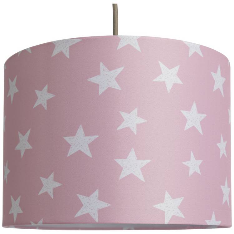 Argos Home Kids Pink Little Star Drum Lampshade - 25cm 0