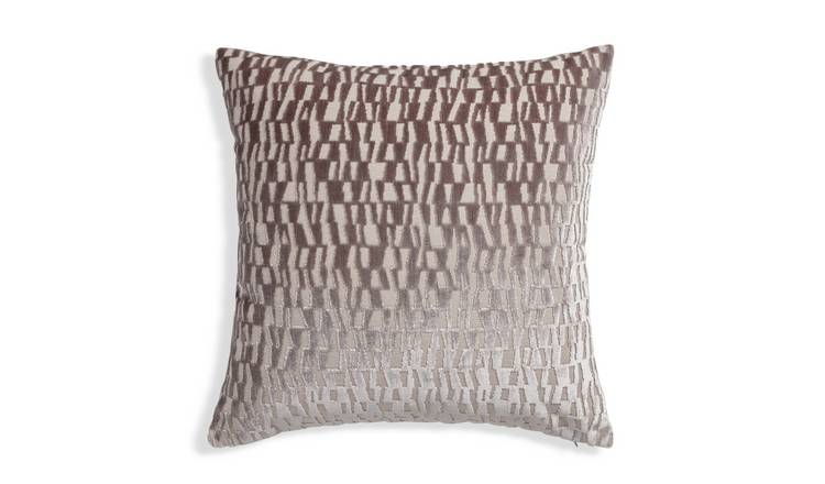 Habitat Velvet Jacquard Cushion Cover - Natural - 43x43cm