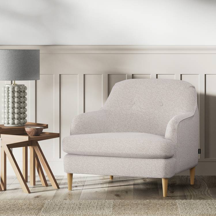 Habitat Frome Fabric Armchair - Natural - Ash Leg 0