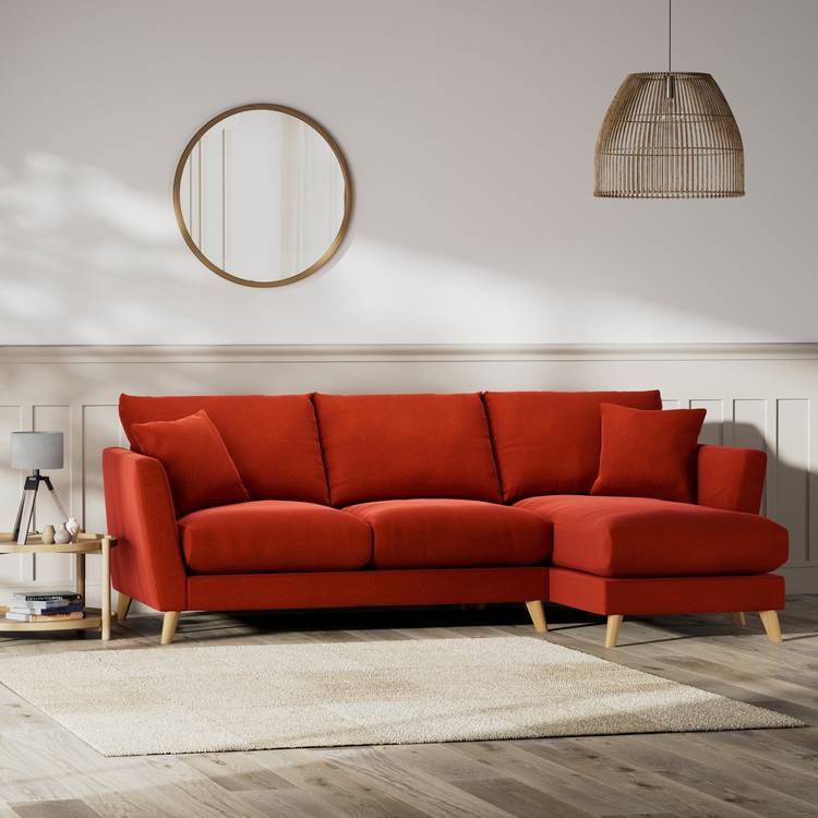 Habitat Lomond Right Hand Corner Sofa - Orange - Ash Leg 0
