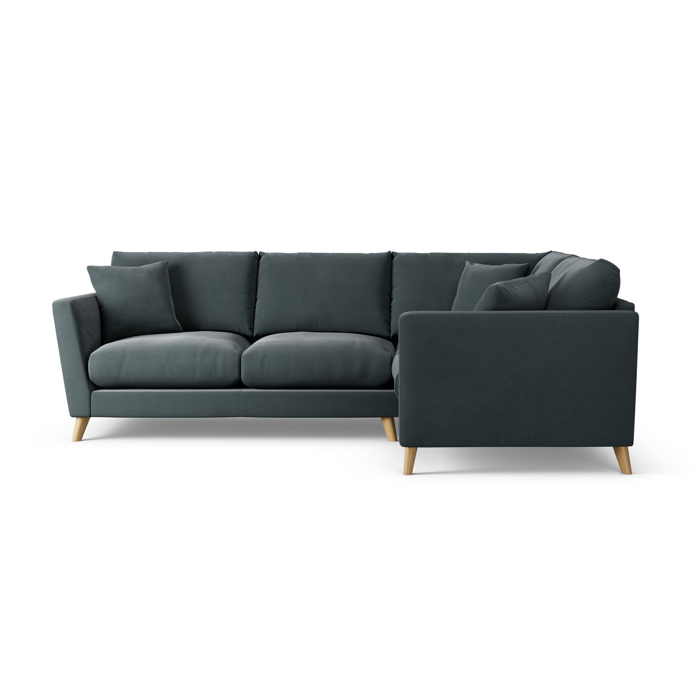 Habitat Lomond Right Hand Corner Sofa - Charcoal Ash Leg 4 Seater