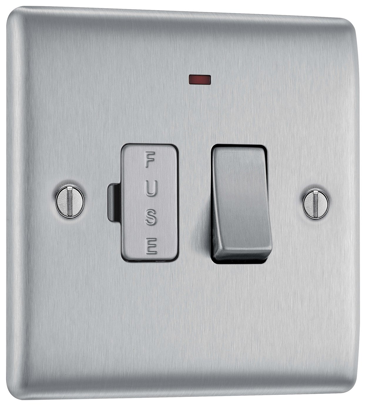 BG FCU & LED Single Switch - Brushed Stainless Steel