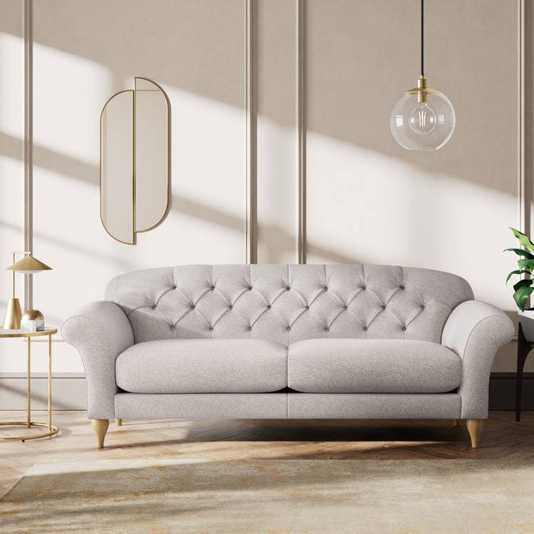 Habitat Brooker Fabric 4 Seater Sofa - Natural - Ash Leg 0