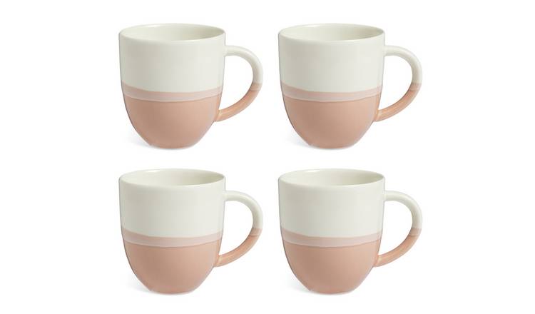 Habitat Dipped Set of 4 Stoneware Mugs - Multicoloured