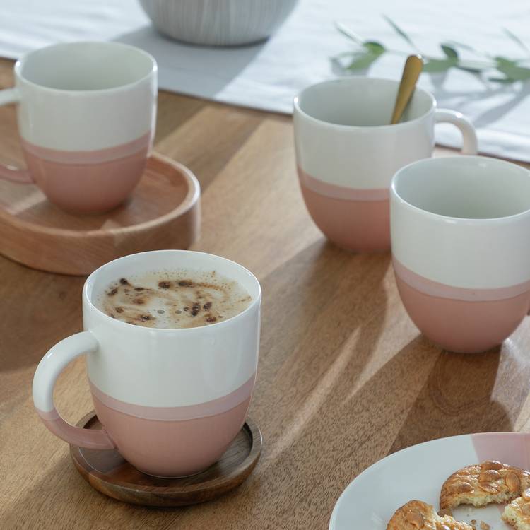 Habitat Dipped Set of 4 Stoneware Mugs - Multicoloured 0