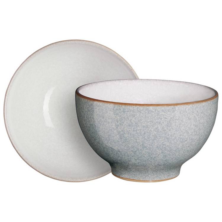 Denby Elements Set of 4 Stoneware Nibble Bowls - Light Grey 0