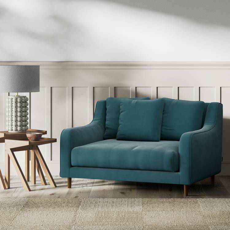 Habitat Swift Fabric Cuddle Chair - Teal - Dark Leg 0