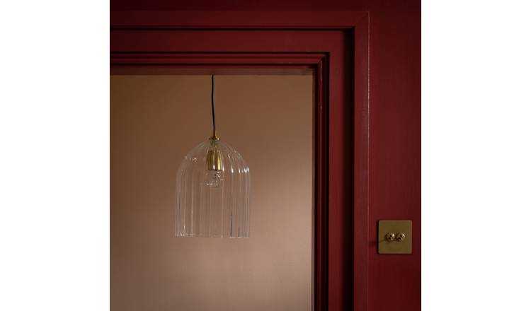 Habitat x Morris & Co. Glass & Brass Cloche Ceiling Light