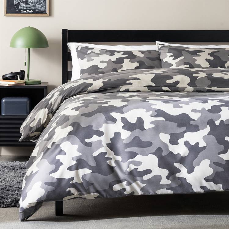 Argos Home Camo Grey Kids Bedding Set - Double 0