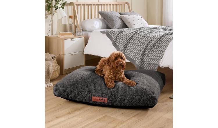 Paws For Slumber Sherpa Charcoal Pet Bed-Large