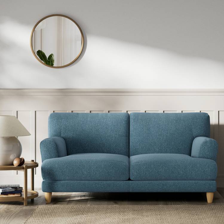 Habitat Askem Fabric 2 Seater Sofa - Blue - Ash Leg 0