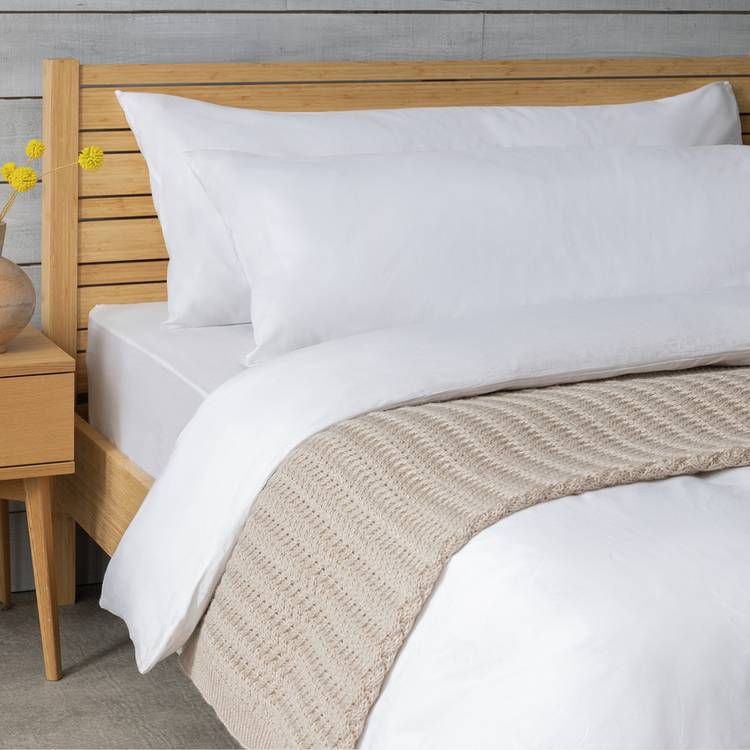 Habitat Cotton Rich Bolster Pillowcase Pair - White 0