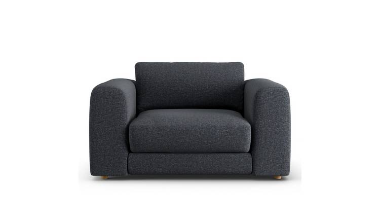 Habitat Ayr Fabric Cuddle Chair - Charcoal