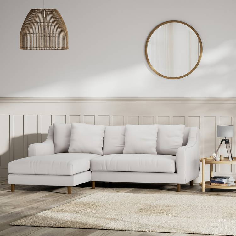 Habitat Swift Left Hand Corner Sofa - Natural - Dark Leg 0