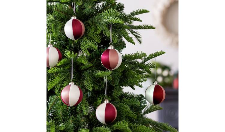 Argos Home Pack of 6 String Wrap Christmas Baubles