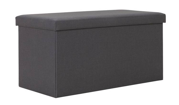 Argos Home Medium Fabric Ottoman - Grey