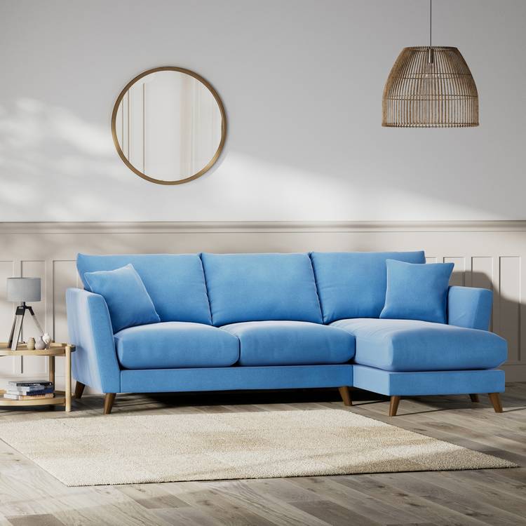 Habitat Lomond Right Hand Corner Sofa - Sky Blue - Dark Leg 0