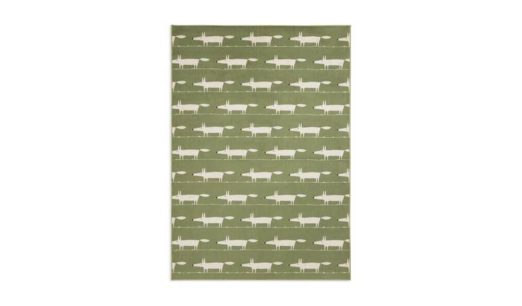 Habitat x Scion Mr Fox Printed Rug - 120 x 170cm - Green 